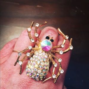 Crystal Spider Ring
